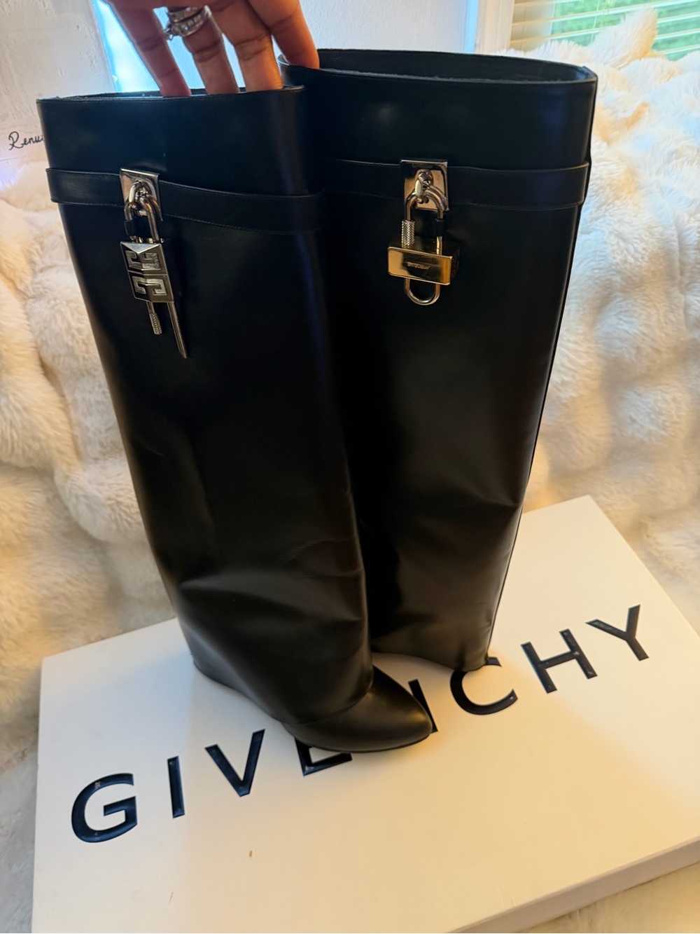 Pre-Owned Authentic Givenchy Sharklock Pant Boots Black (Size 40.5) Women’s